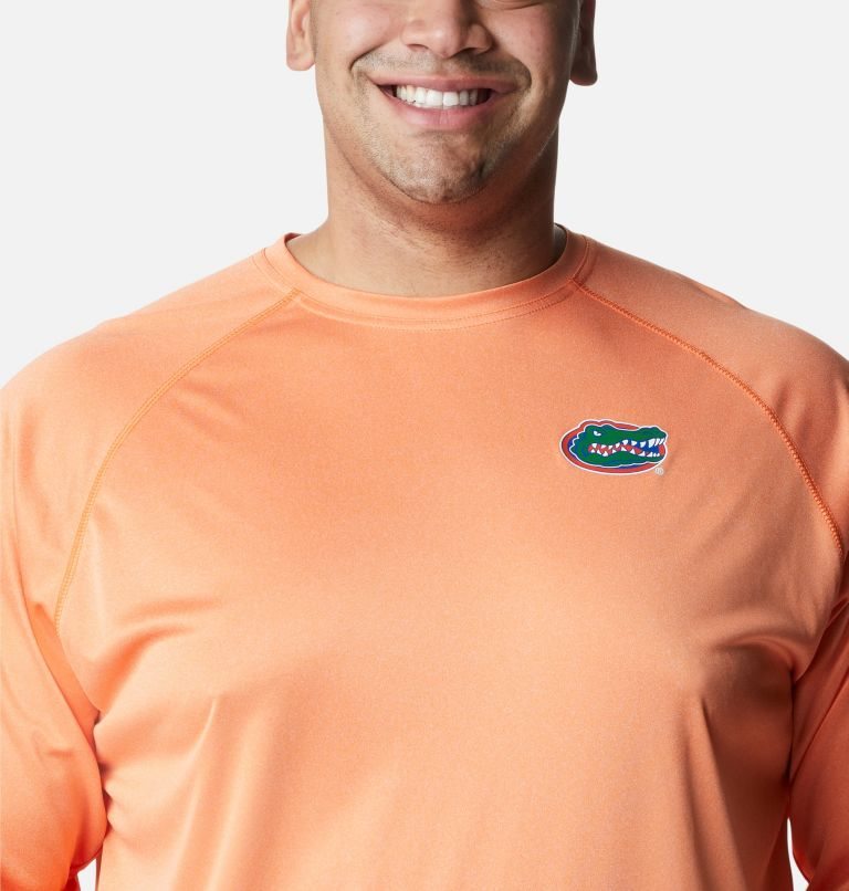 Men's Columbia Collegiate PFG Terminal Tackle Long Sleeve - Florida Sweatshirts Orange | Plus Size CA-DC4A5